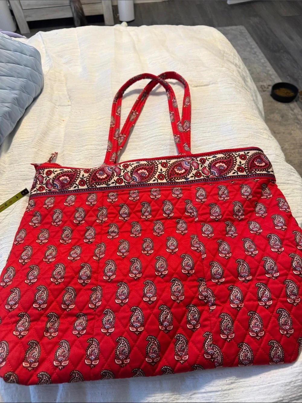 Vera Bradley Red Quilted Paisley Tote